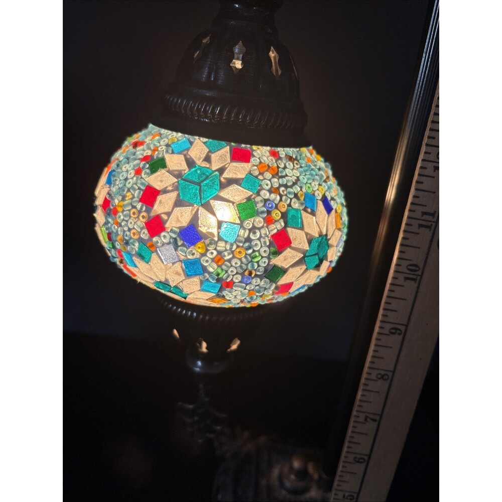 Turkish Moroccan Colorful Glass Mosaic Lamp - Picture 8 of 11